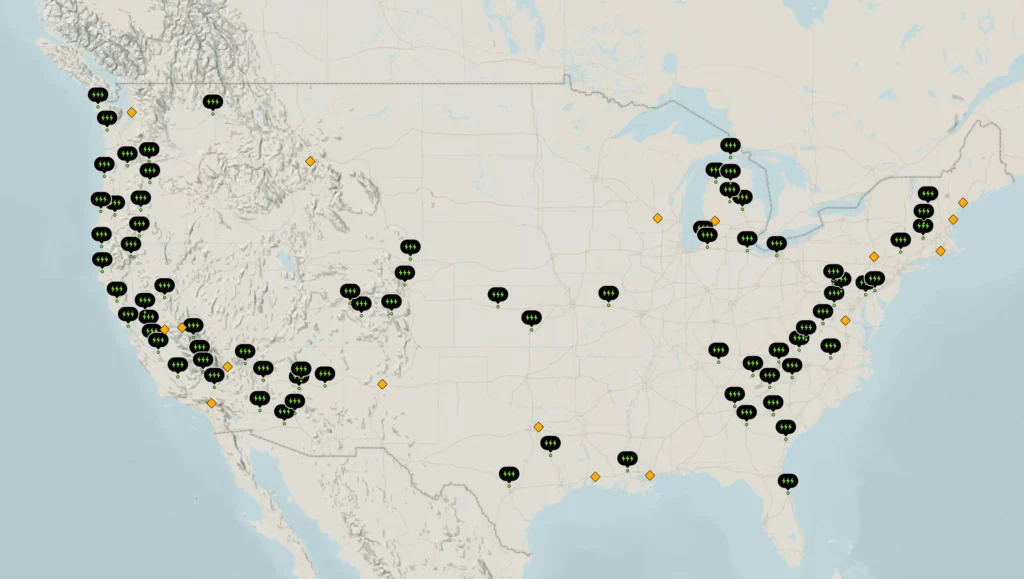 Rivian Adventure Network Map May 2024