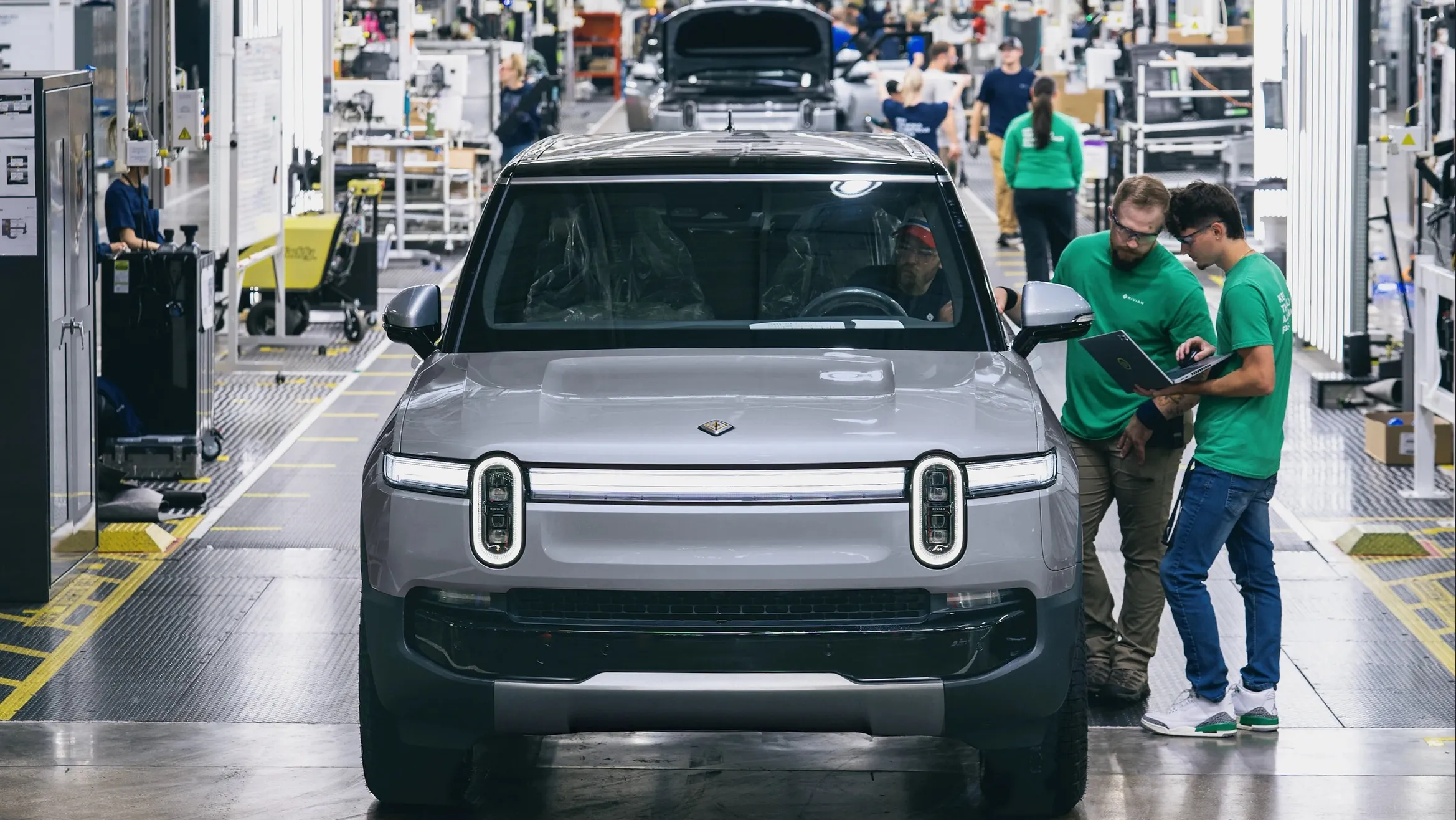 Gen 2 Rivian on the factory floor