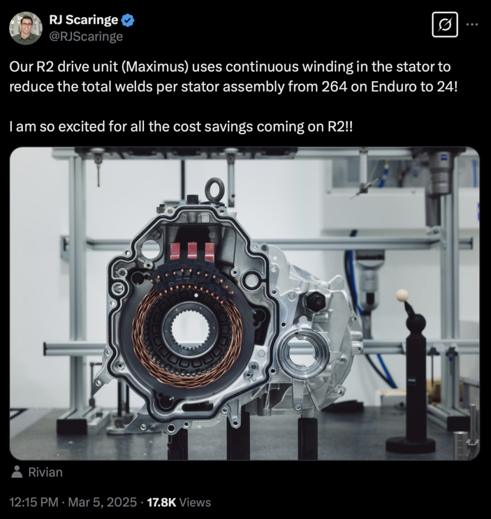 Exploding R2 Unit Rivian’s R2 Drive Unit Brings Major Efficiency Upgrades
