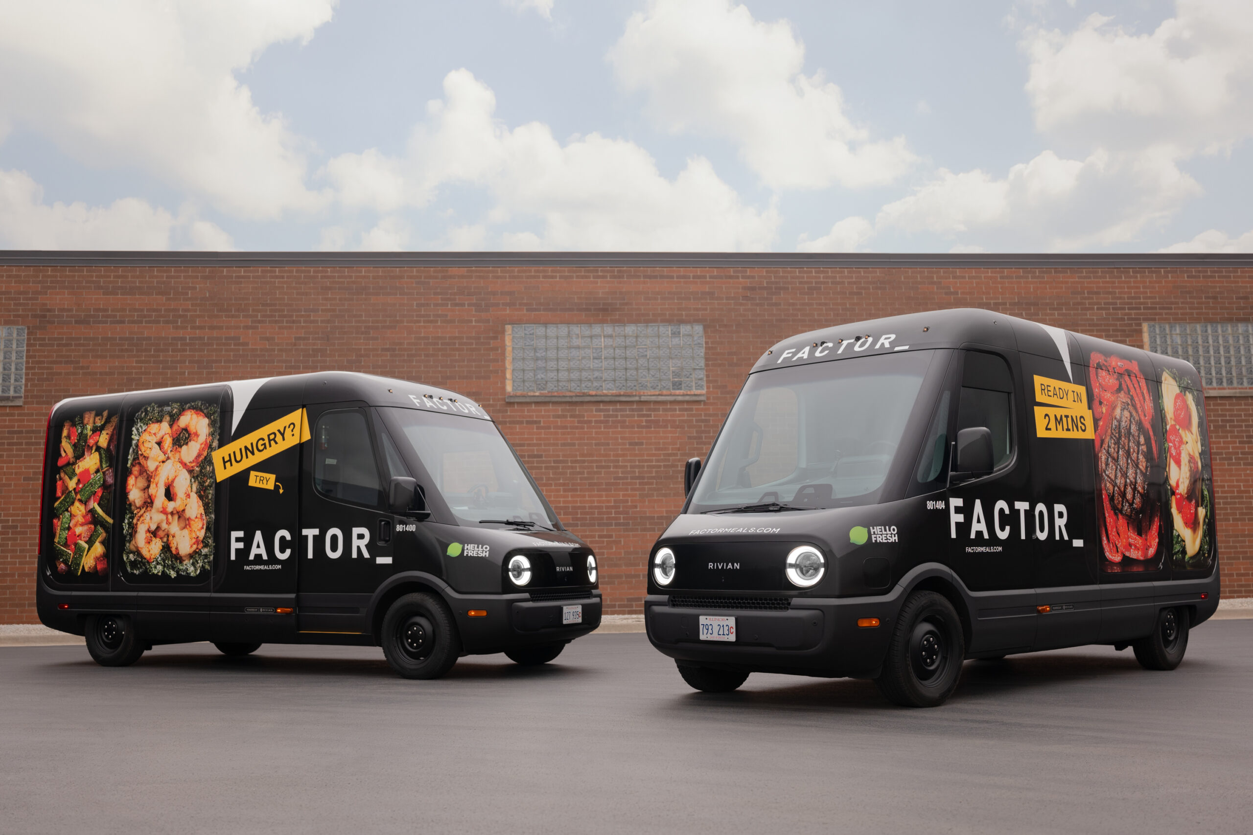 Rivian Commercial Van rocking the HelloFresh / Factor livery