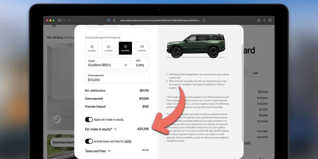Payment Estimator Trade-in Equity