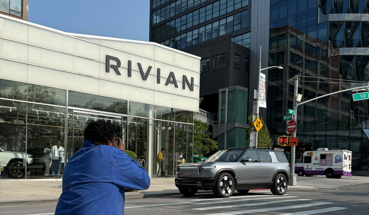 Rivian R2 (in Silver) in New York City