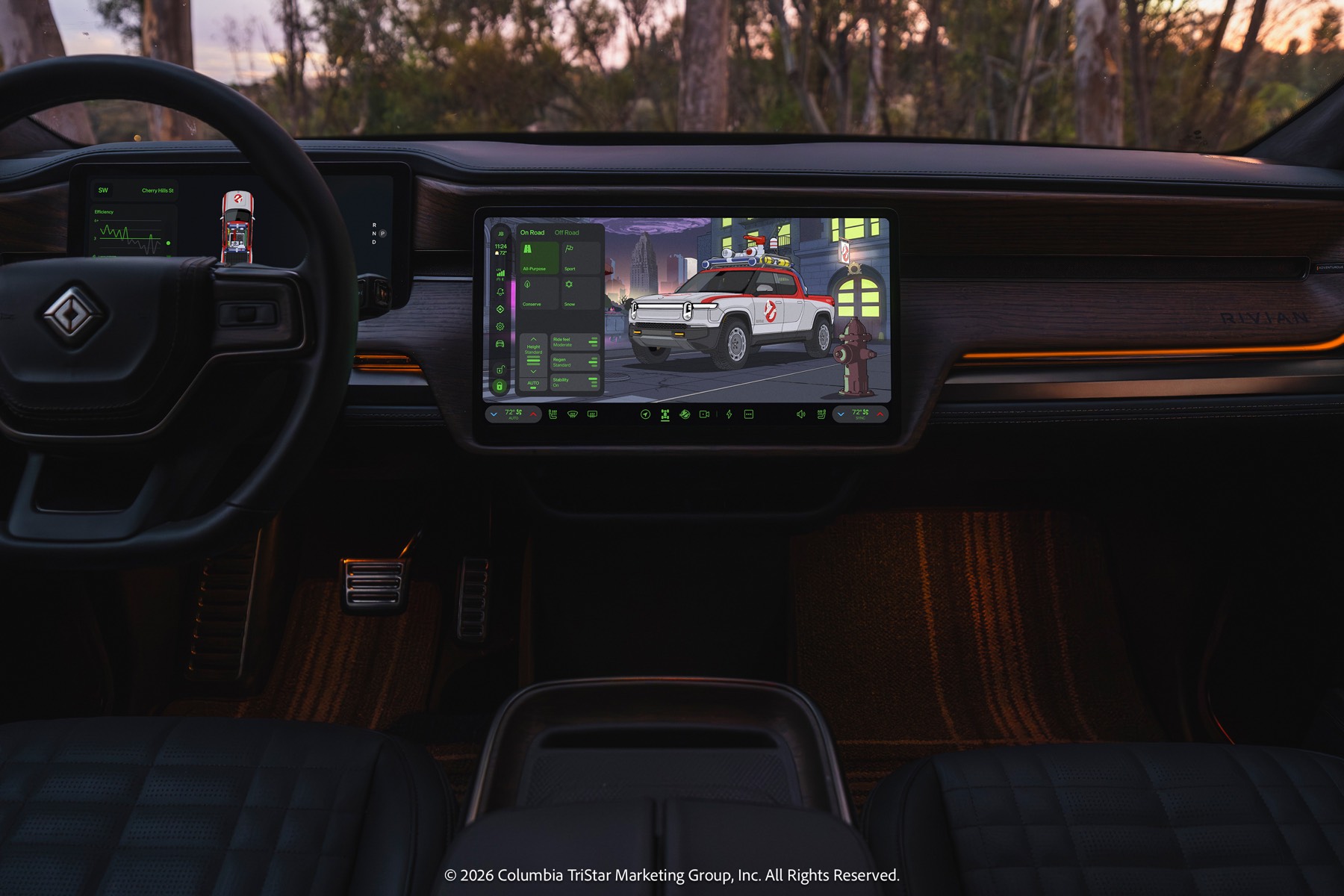 Ecto themed R1T on the Rivian Drive Modes screen