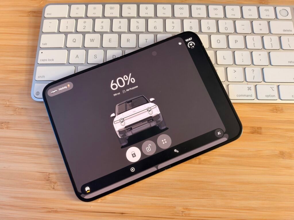 iPhone Duo running Rivian mobile app